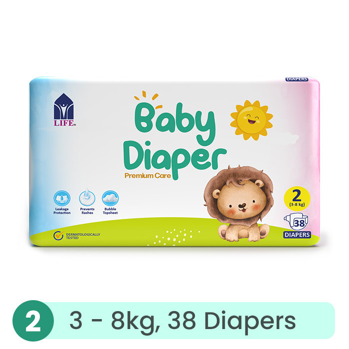 Life Baby Diaper Size 2-Small (3-8KG) 38's