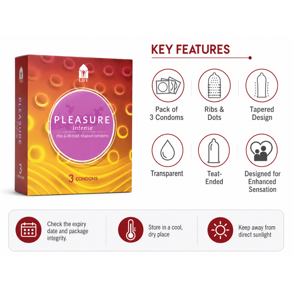 Life Pleasure Intense Condoms 3's
