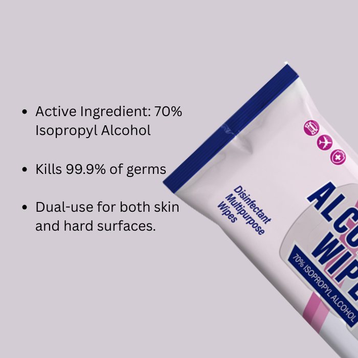 Life Scented 70% Alcohol Wipes 50s Pack Preservative Free