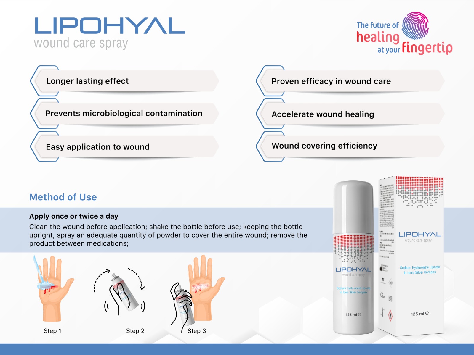 Lipohyal Wound Care Dry Powder Spray 125ml