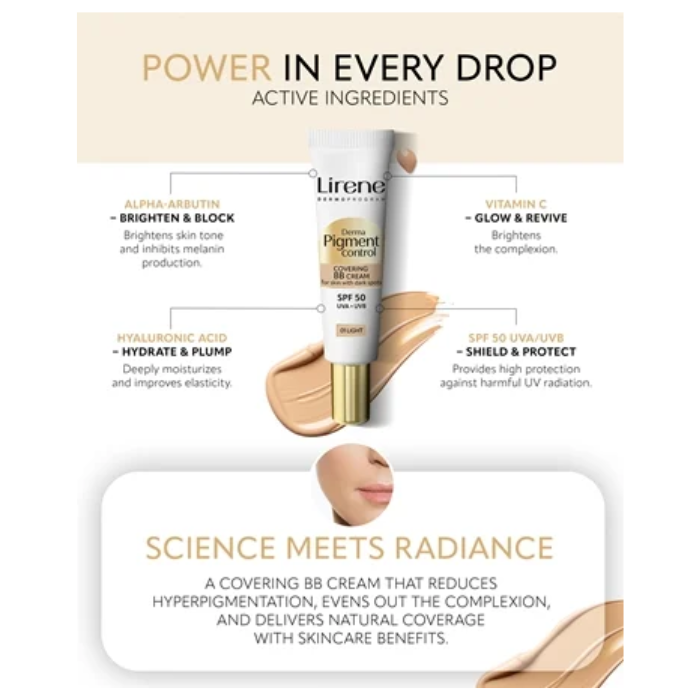 Lirene Derma Pigment Control SPF50 BB Cream 01 Light
