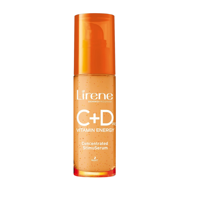 Lirene Vitamin Energy C+D PRO StimuSerum - Brightening, Smoothing & Anti-Aging Serum with Hyaluronic Acid & Vitamin E - 30ml
