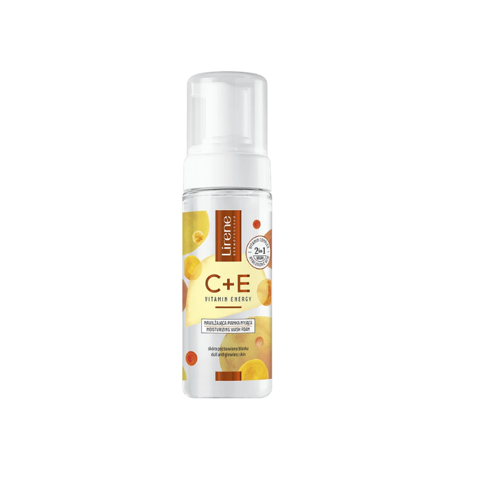 Lirene C+E Vitamin Energy Facial Cleansing Foam, Moisturizing, Nourishing & Shine-Free Formula, 150ml