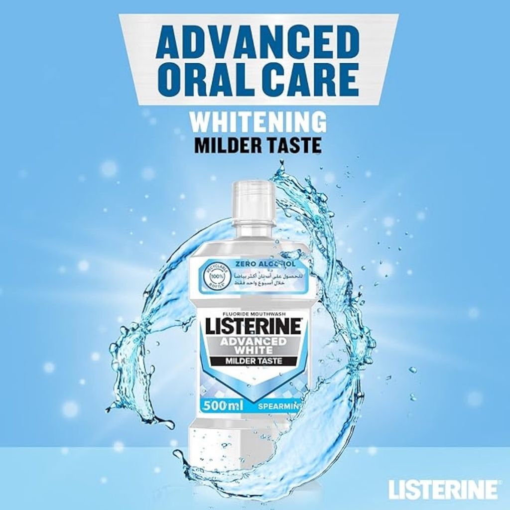 Listerine Advanced White Milder Taste Mouthwash 500ml