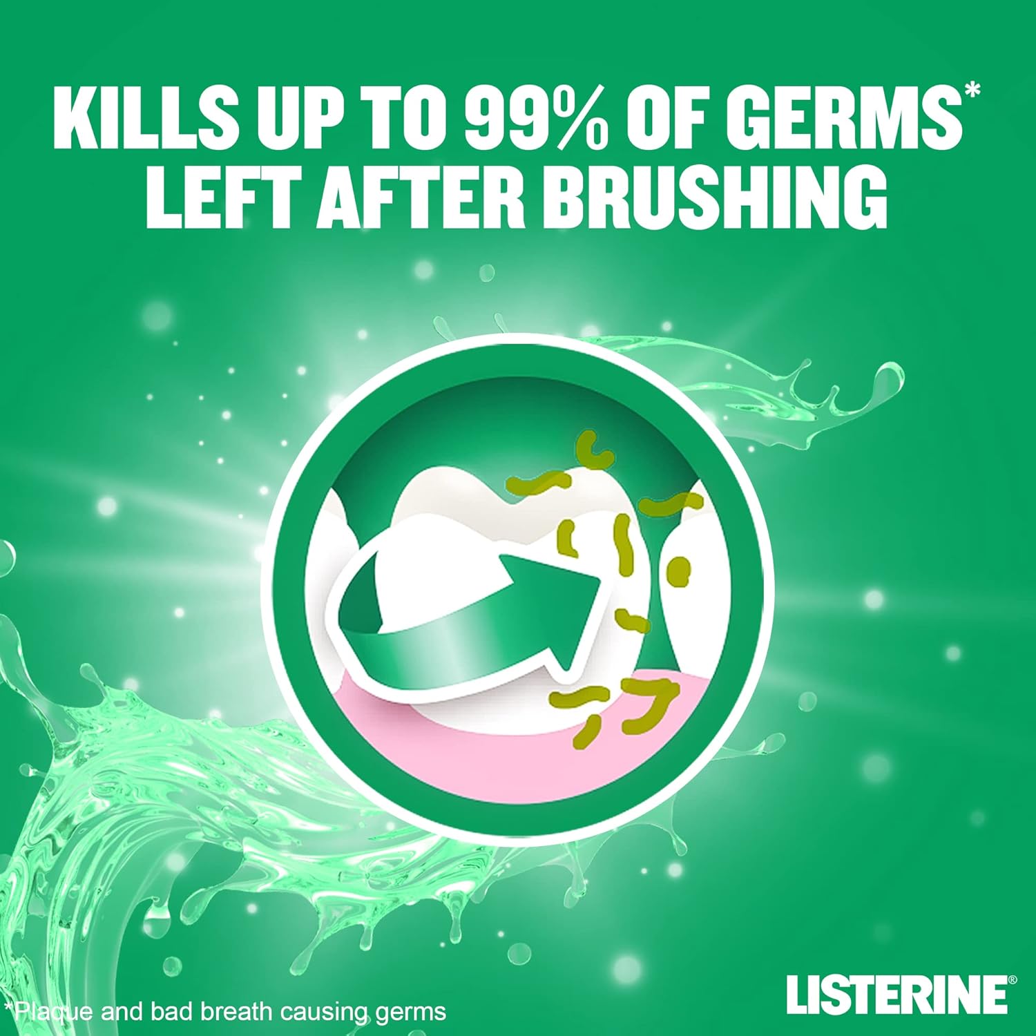 Listerine Teeth & Gum Defense Milder Taste Mouthwash 500ml