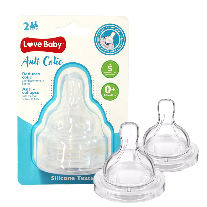 Love Baby Anti-Colic Silicone Teats Slow Flow 2s