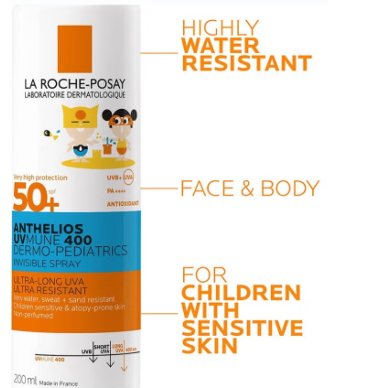 لاروش بوزيه أنثيليوس SPF50+ يو في موني 400 ديرمو-بيدياتريكس سبراي 200 مل