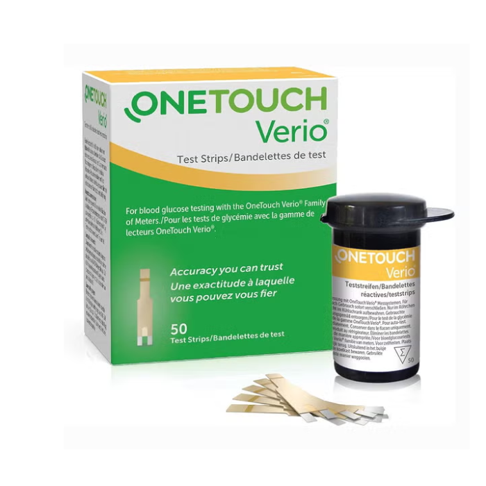 Onetouch Verio Test Strips – Blood Glucose Monitoring Strips For Accurate Diabetes Management, Pack Of 50's