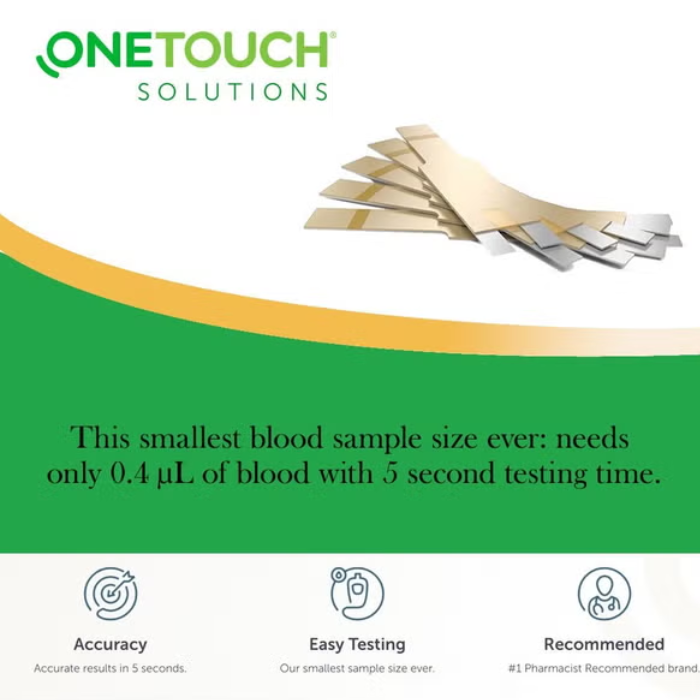 Onetouch Verio Test Strips – Blood Glucose Monitoring Strips For Accurate Diabetes Management, Pack Of 50's