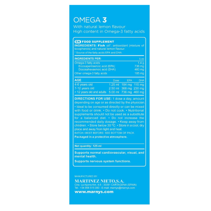 Marnys Omega 3 Syrup 125 ml
