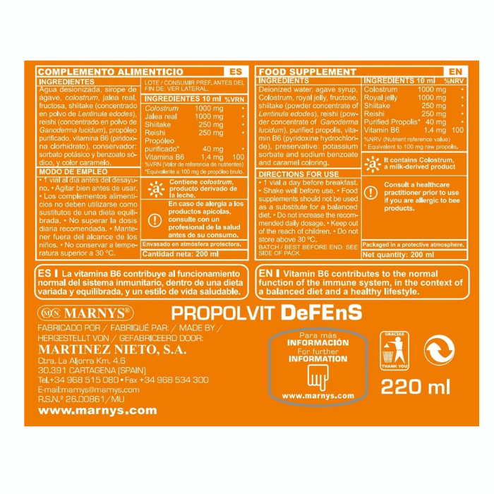 Marnys Propolvit Defens 10 ml Vials 20's