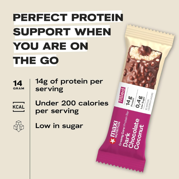 Maxi Nutrition Bar Dark Chocolate & Coconut 45G - Box of 12pcs