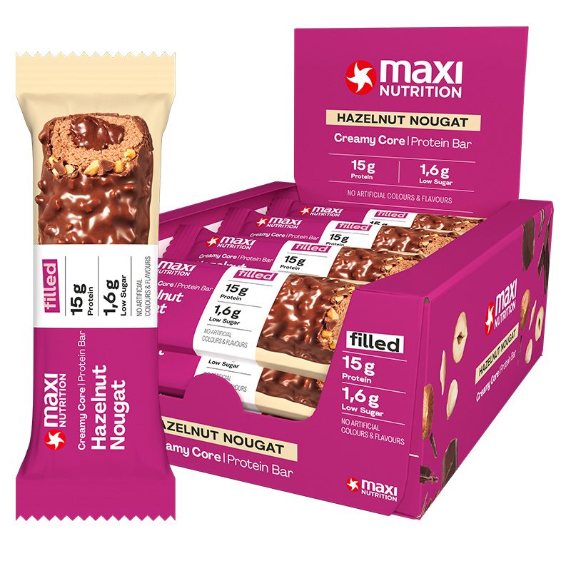 Maxi Nutrition Bar Hazelnut & Nougat 45g Box of 12 pcs