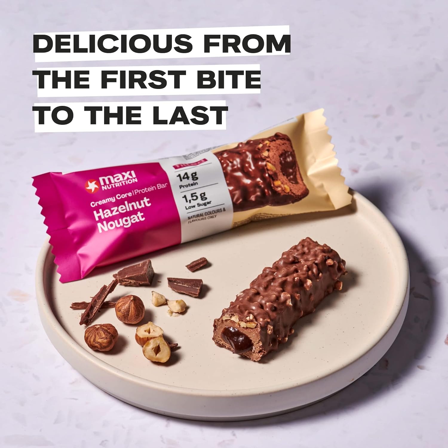 Maxi Nutrition Bar Hazelnut & Nougat 45g Box of 12 pcs