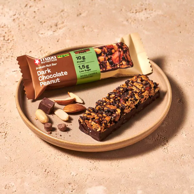 Maxi Nutrition Protein Nut Bar Dark Chocolate Peanut 46G - Box of 12 pcs