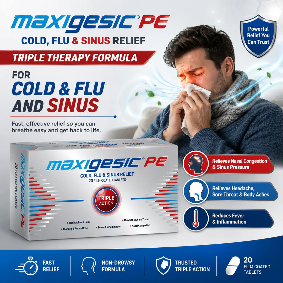 Maxigesic PE Cold Flu & Sinus Relief Tab 20s