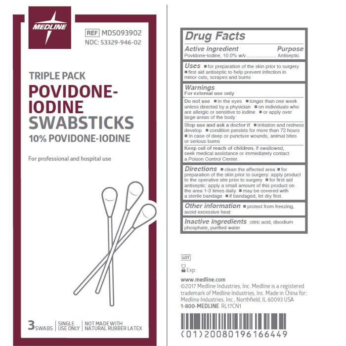 MED LINE POVIDONE IODINE SWAB STICKS 50'S