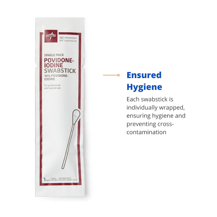 MED LINE POVIDONE IODINE SWAB STICKS 50'S