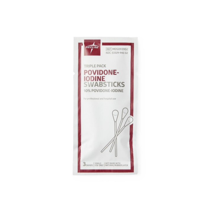 MED LINE POVIDONE IODINE SWAB STICKS 50'S
