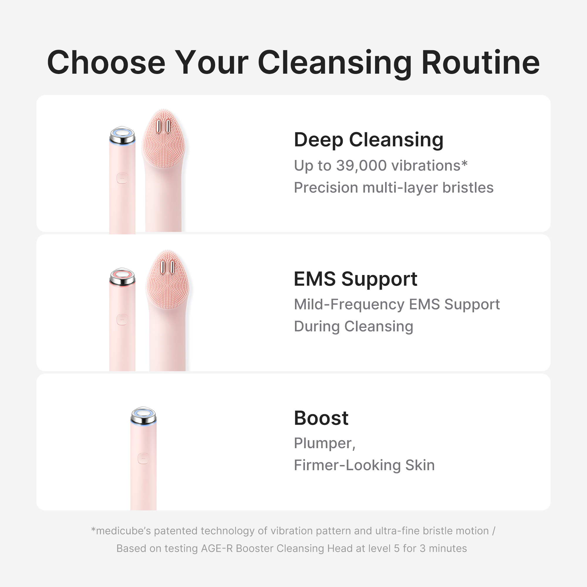 Medicube Age-R Booster Cleansing Device Head Pink