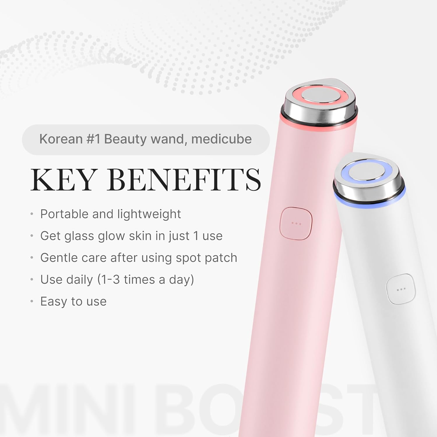 Medicube AGE-R Booster Pro Mini, Portable Glass Skin and Soothing Facial Device, Pink