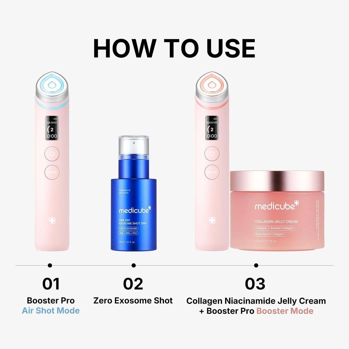 Medicube AGE-R Booster Pro Mini, Portable Glass Skin and Soothing Facial Device, Pink