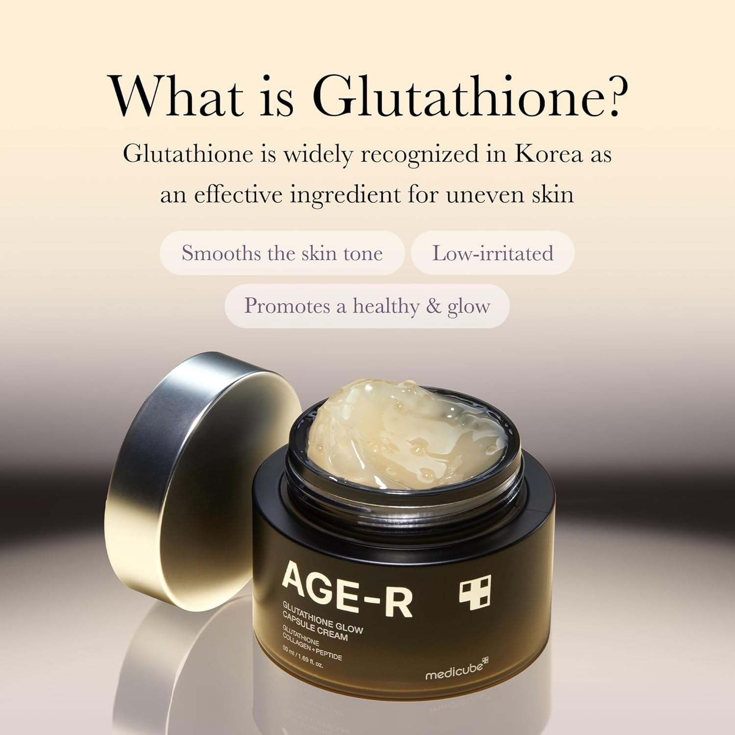 Medicube AGE-R Glutathione Glow Capsule Cream, Brightening, Anti-Aging Glow for Even Tone, 50ml