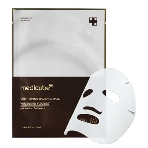 Medicube Deep Peptide Radiance Mask Sheet 27ml, Peptide Elasticity, Hydration & Glow Care, 1 Sheet