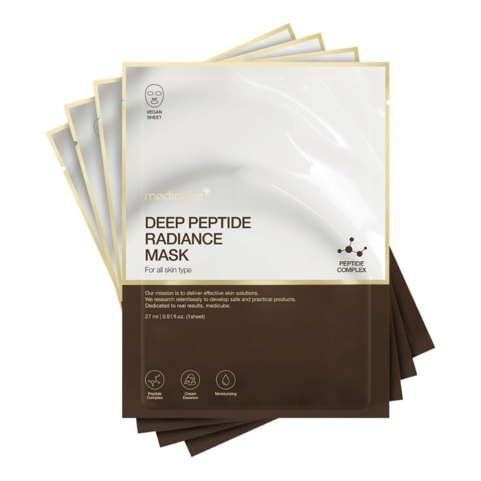 Medicube Deep Peptide Radiance Mask Sheet 27ml, Peptide Elasticity, Hydration & Glow Care, 1 Sheet