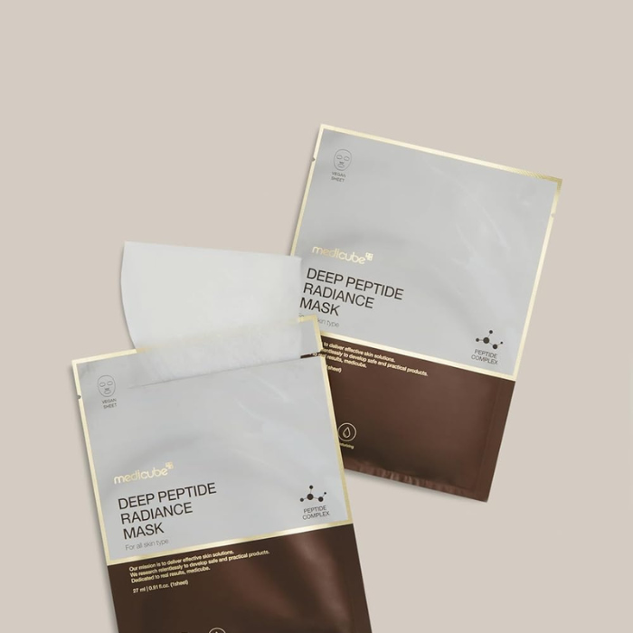 Medicube Deep Peptide Radiance Mask Sheet 27ml, Peptide Elasticity, Hydration & Glow Care, 1 Sheet