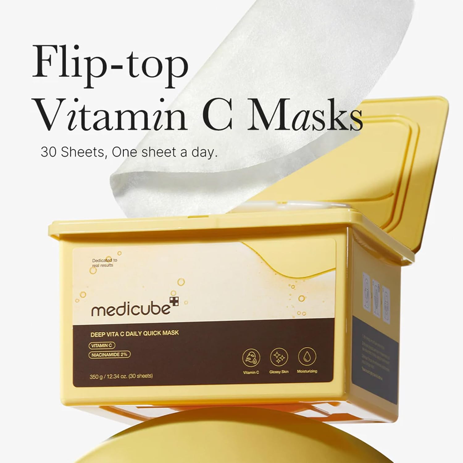 Medicube Deep Vita C Daily Quick Mask 350g, Vitamin C Brightening Care, 30 Sheets