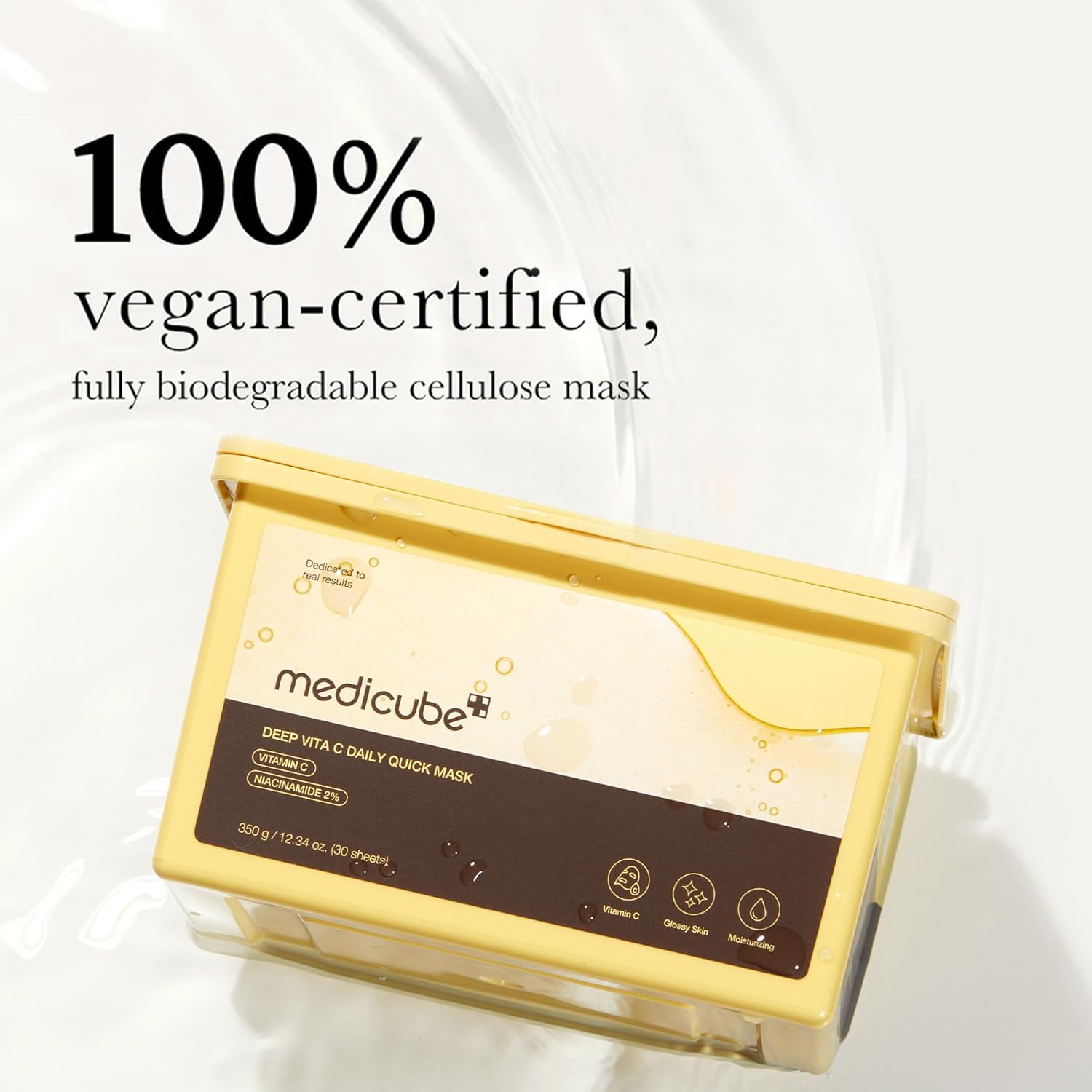 Medicube Deep Vita C Daily Quick Mask 350g, Vitamin C Brightening Care, 30 Sheets