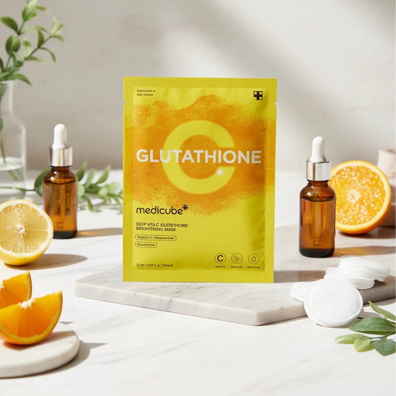 Medicube Deep Vita C Glutathione Mask Sheet 27ml, Vitamin C Brightening and Melanin Care, 1 Sheet