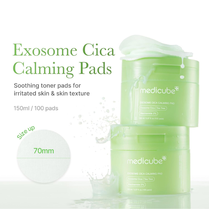 Medicube Exosome Cica Calming Toner Pads 150ml, Soothing, Hydrating and Pore-Balancing Skincare, 100 Pads