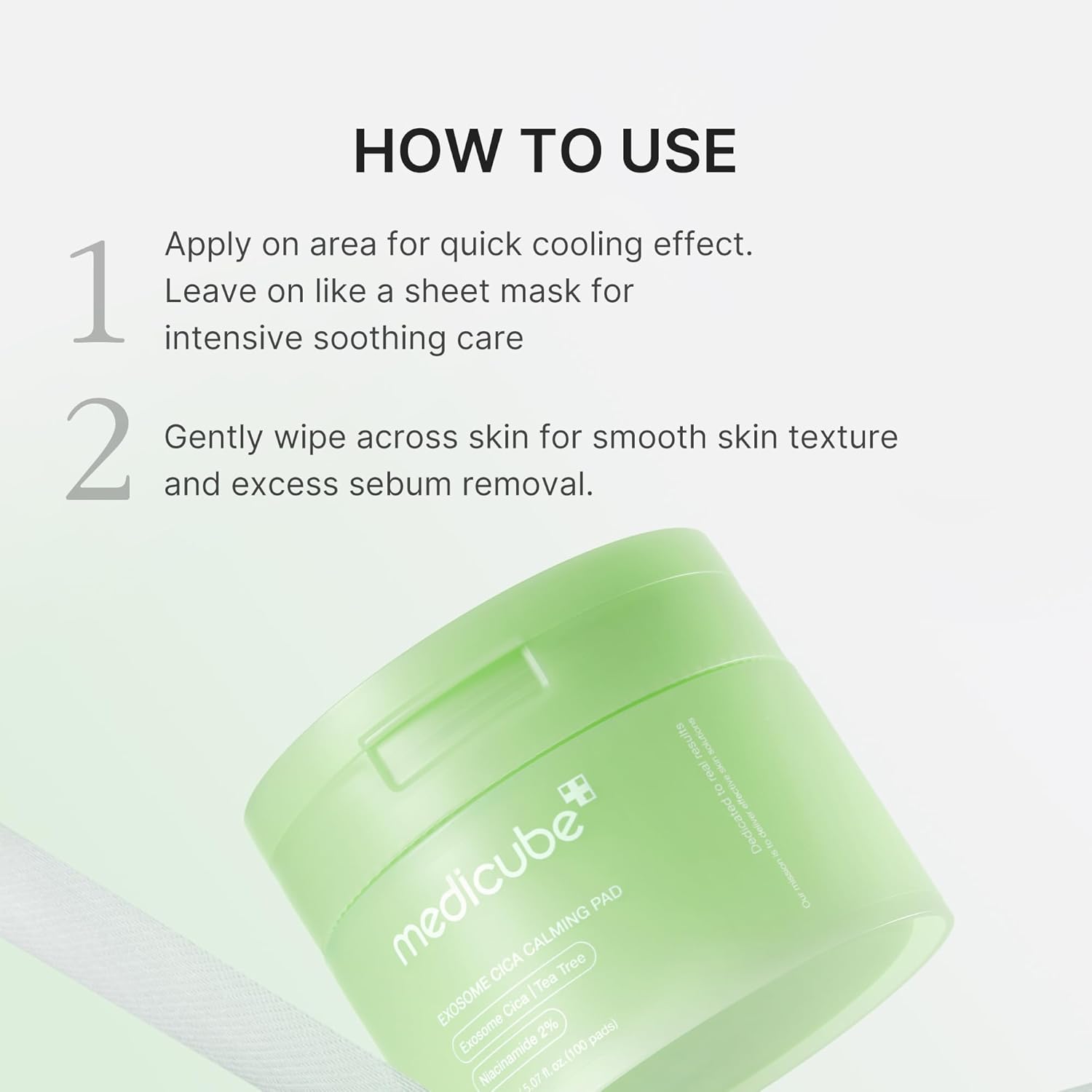 Medicube Exosome Cica Calming Toner Pads 150ml, Soothing, Hydrating and Pore-Balancing Skincare, 100 Pads
