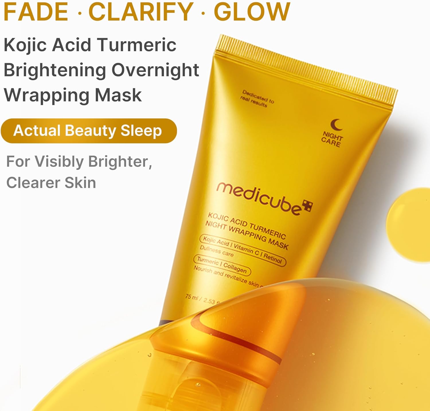 Medicube Kojic Acid Turmeric Night Wrapping Mask, Overnight Brightening and Texture Care, 75ml