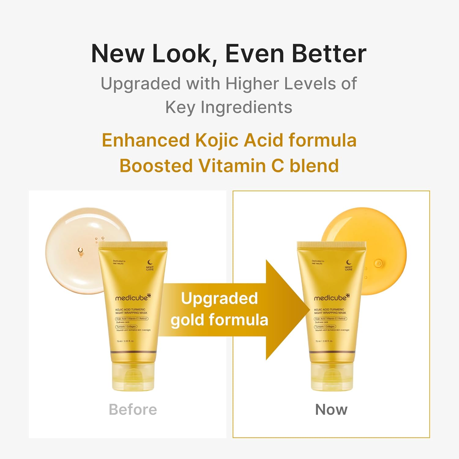 Medicube Kojic Acid Turmeric Night Wrapping Mask, Overnight Brightening and Texture Care, 75ml