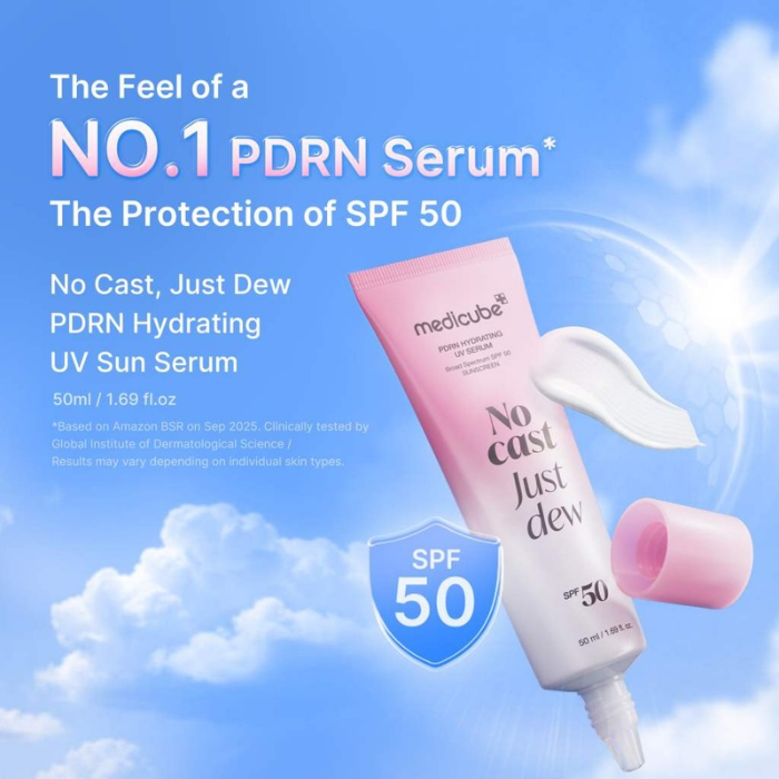 Medicube No Cast Just Dew PDRN UV SPF50+ Serum 50ml