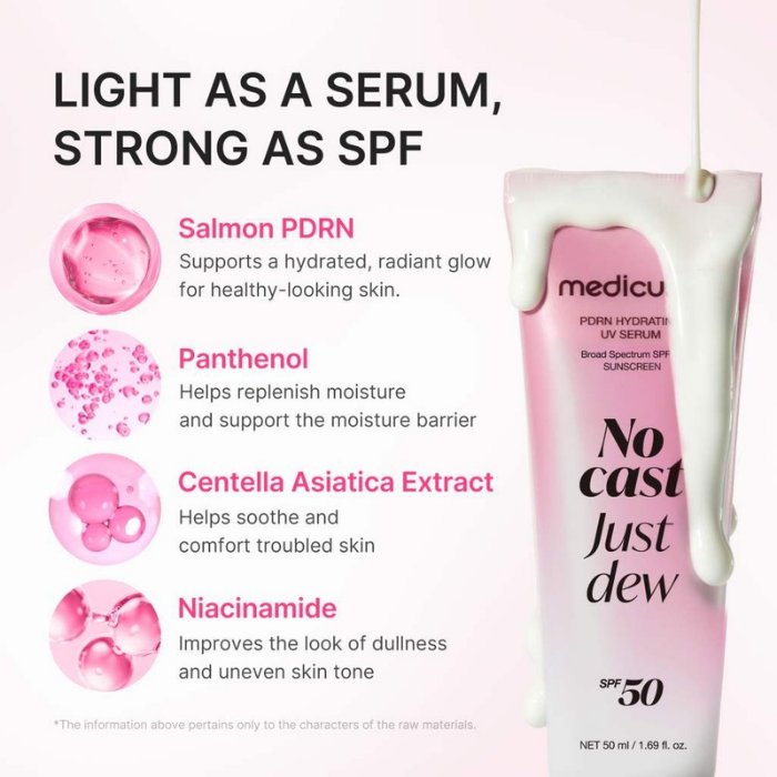 Medicube No Cast Just Dew PDRN UV SPF50+ Serum 50ml