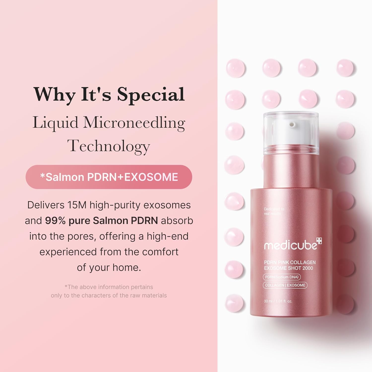 Medicube PDRN Pink Exosome Shot 2000 Serum, Micro-Needling Glow Care with Salmon, 30ml