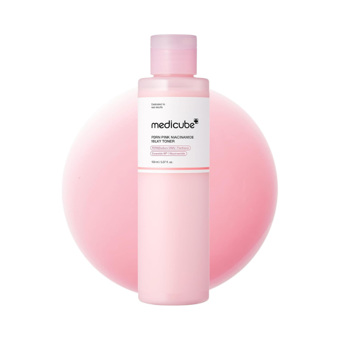Medicube PDRN Pink Niacinamide Milky Toner, Dewy Hydration and Skin Barrier Care for Acne-Prone Skin, 150ml