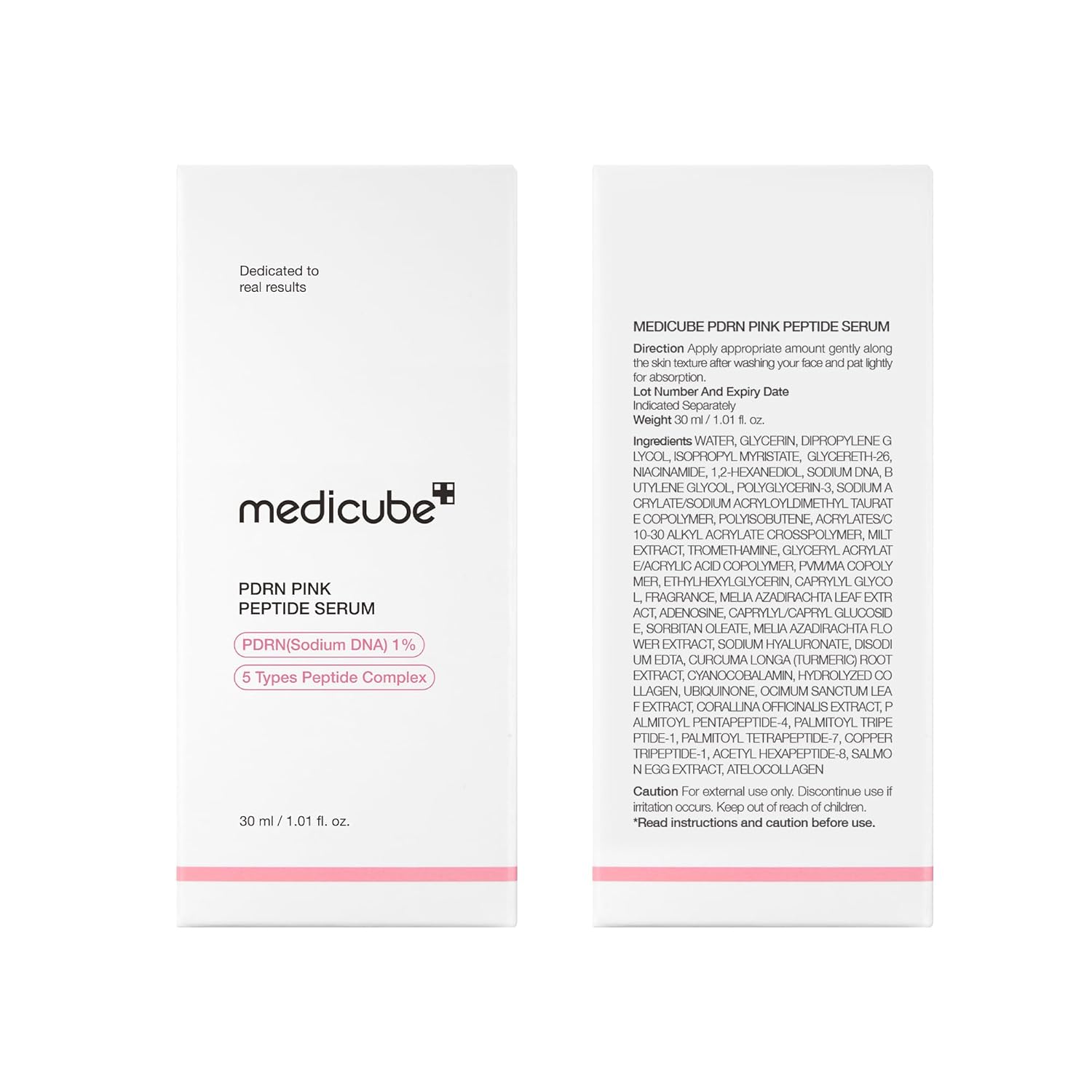 Medicube PDRN Pink Peptide Glow Serum, Anti-Aging, Elasticity Boost and Brightening, 30ml