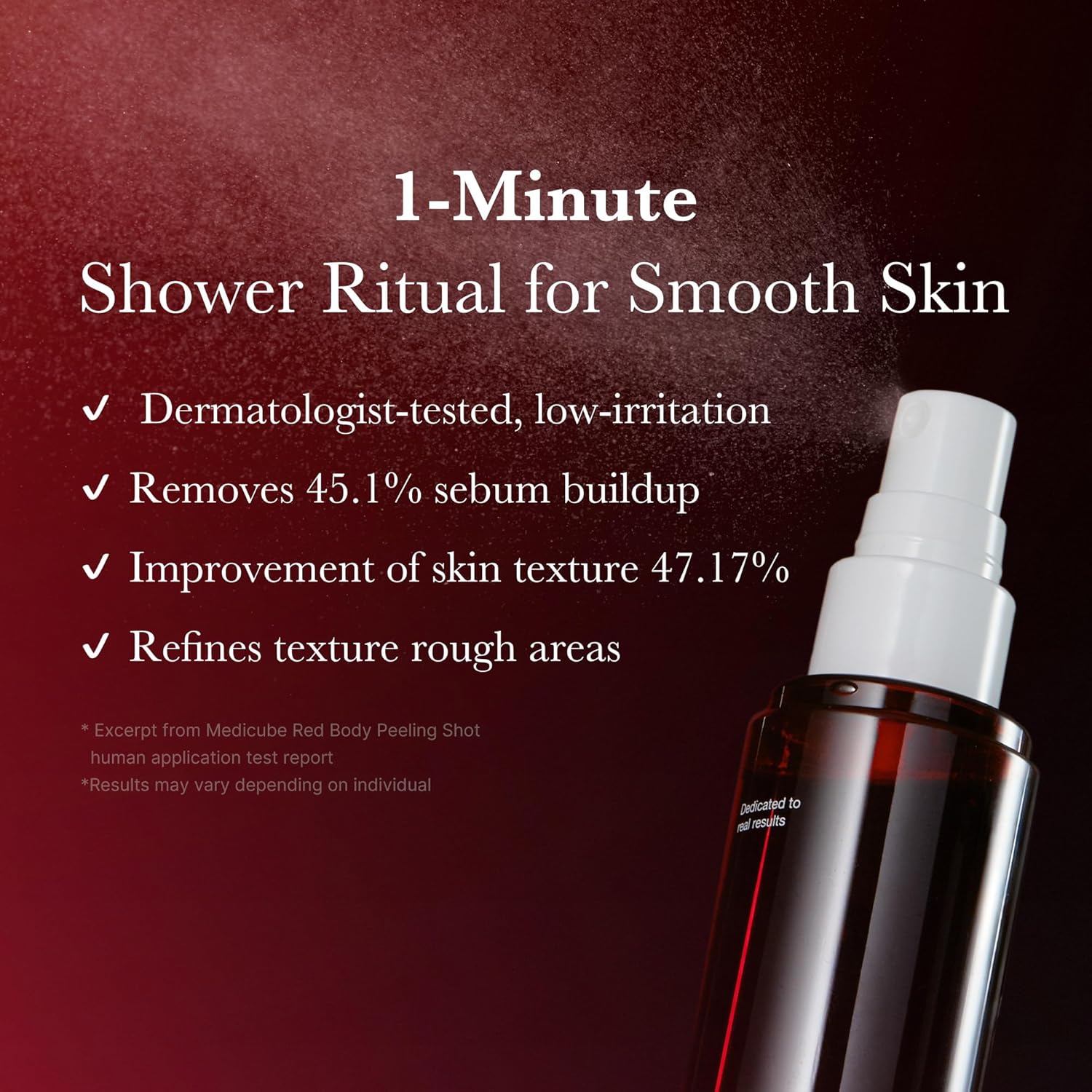 Medicube Red Acne Body Peeling Shot, AHA BHA PHA LHA Exfoliant Spray for Breakouts, 110g
