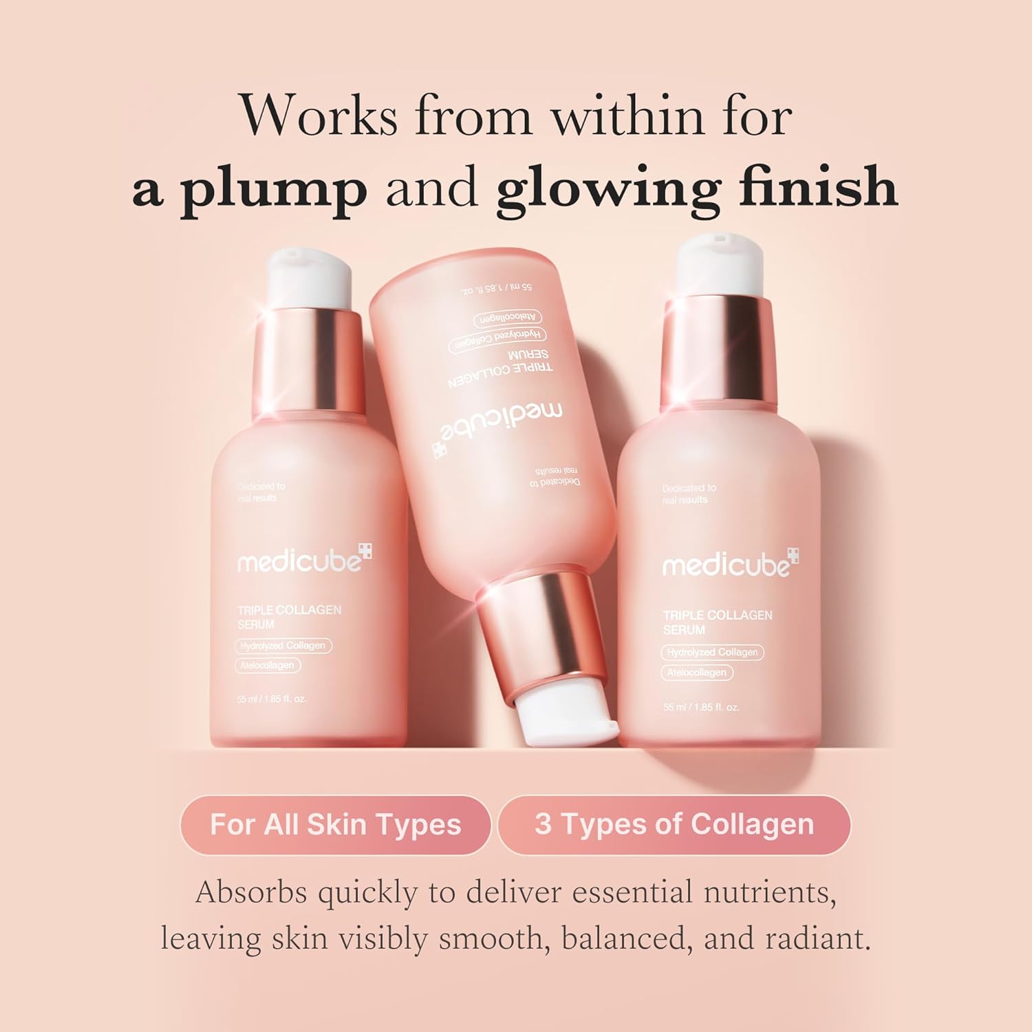 Medicube Triple Collagen, Glass Glow, Firming and Elasticity Boost Serum, 55ml
