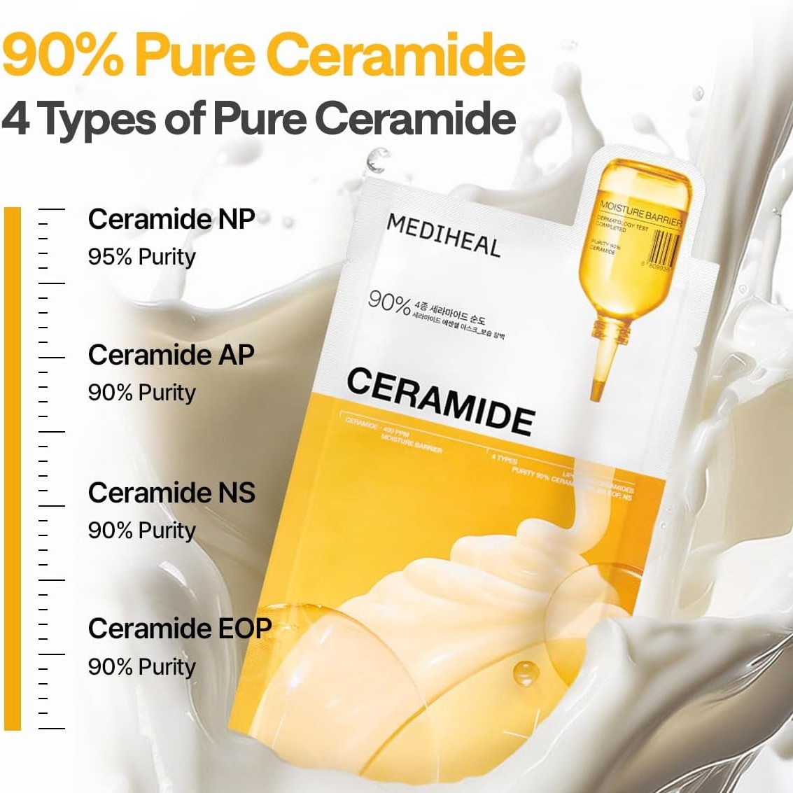 Mediheal Ceramide, Deeply Hydrating and Barrier-Strengthening Sheet Mask for Dry and Sensitive Skin - 24ml