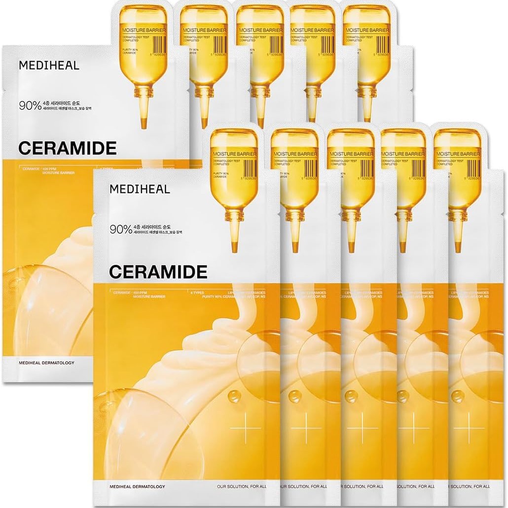 Mediheal Ceramide, Deeply Hydrating and Barrier-Strengthening Sheet Mask for Dry and Sensitive Skin - 24ml
