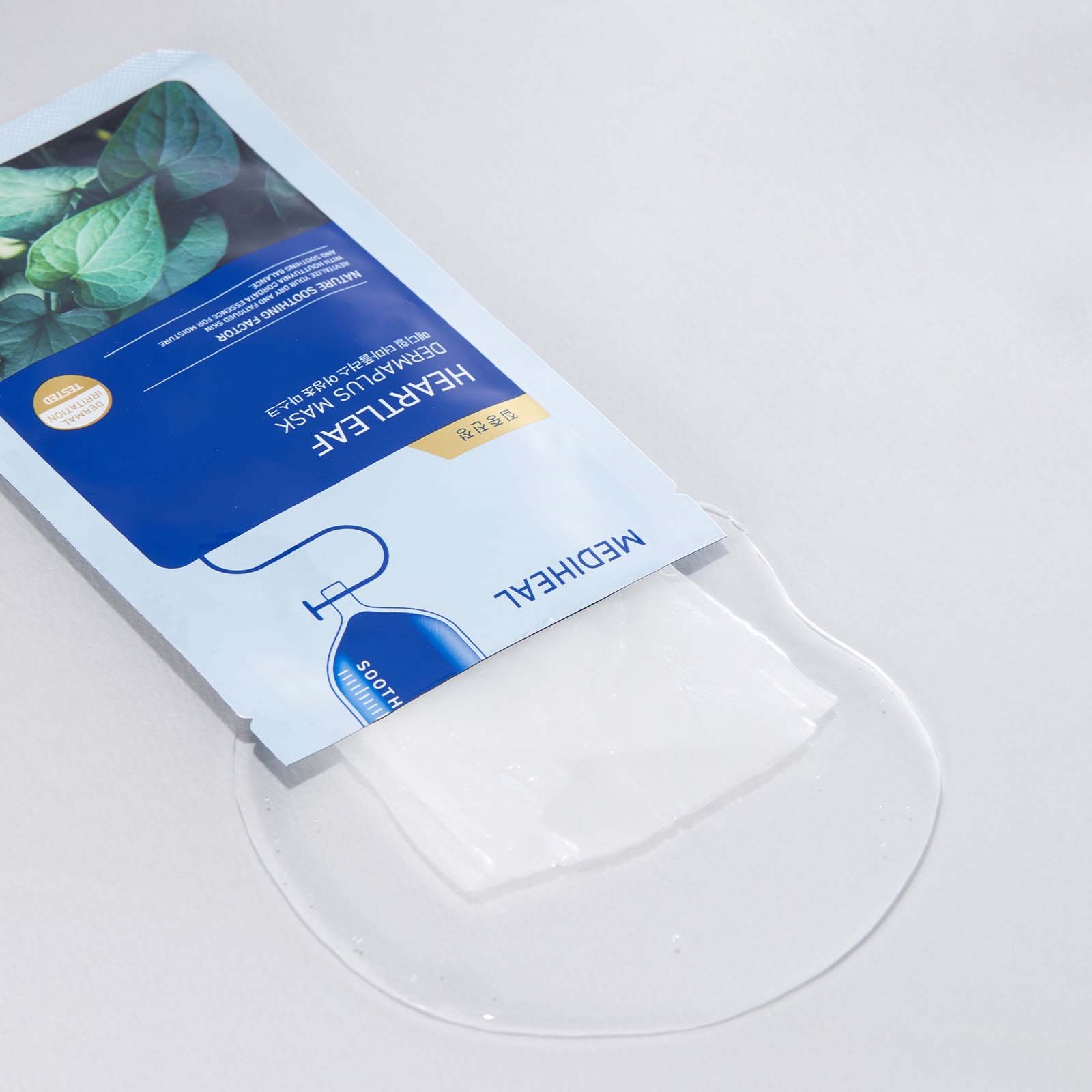 Mediheal Dermaplus Mask, Calming and Hydrating Vegan Sheet with Heartleaf Essence - 22ml