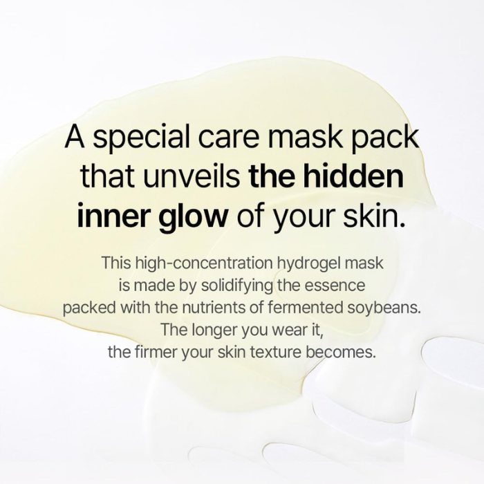 Mixsoon Bean Collagen Hydrogel Mask Pack 35g, Fermented Nutrients, Hydration, Firmness and Radiance - 5s