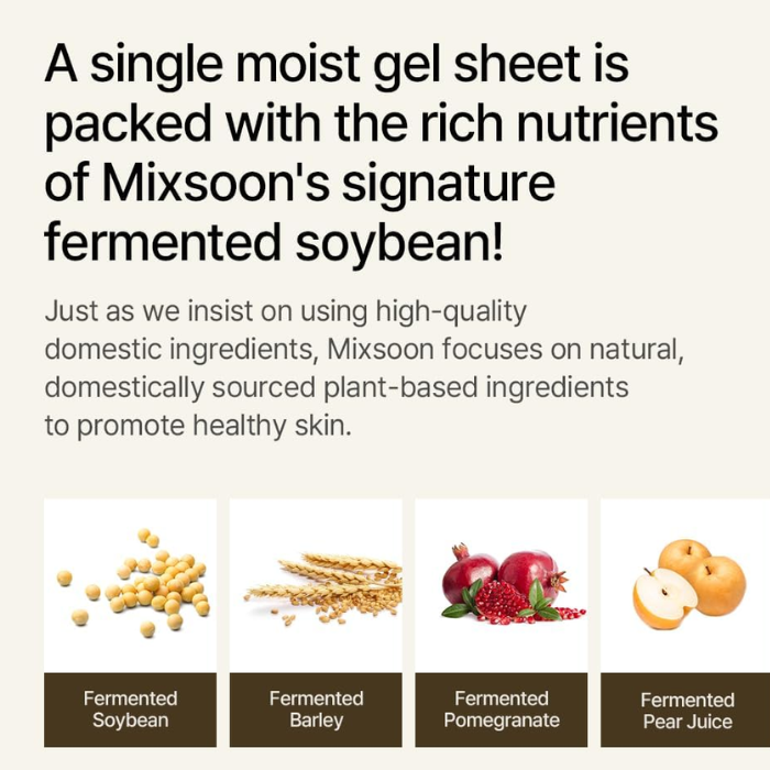 Mixsoon Bean Collagen Hydrogel Mask Pack 35g, Fermented Nutrients, Hydration, Firmness and Radiance - 5s