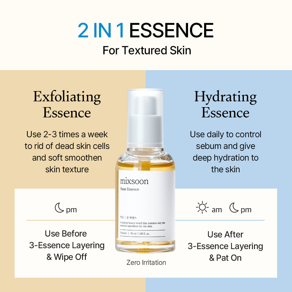 Mixsoon Bean Hydrating and Exfoliating Essence for Smooth, Radiant, Textured Skin - 50ml